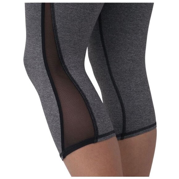 Lululemon Train Times Cropped High Rise (17") | Heathered Gray/Black | Sz 4 - Picture 5 of 9